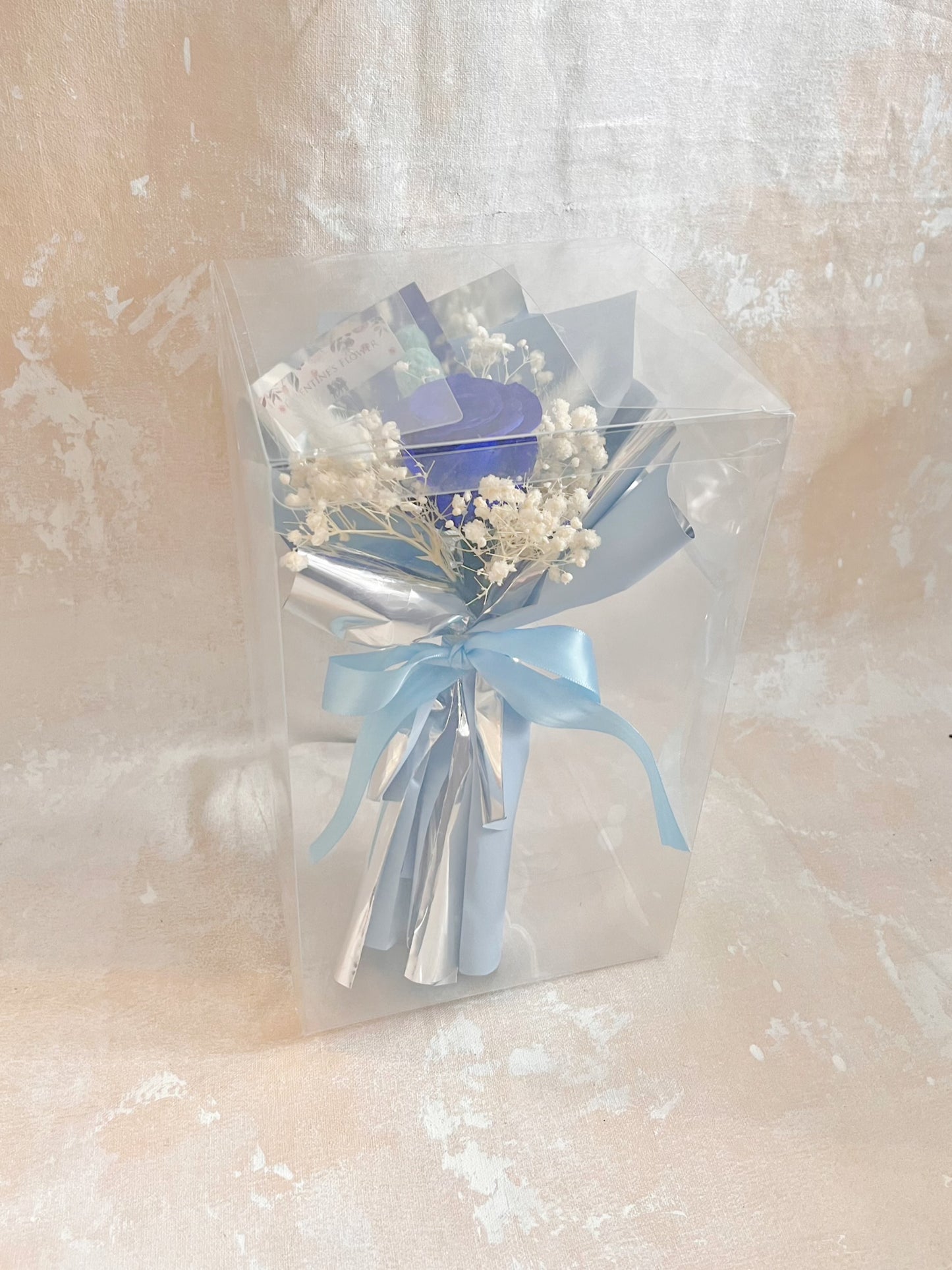 典雅寳藍 單枝保鮮玫瑰小花束｜保鮮花 永生花 畢業花束 乾花