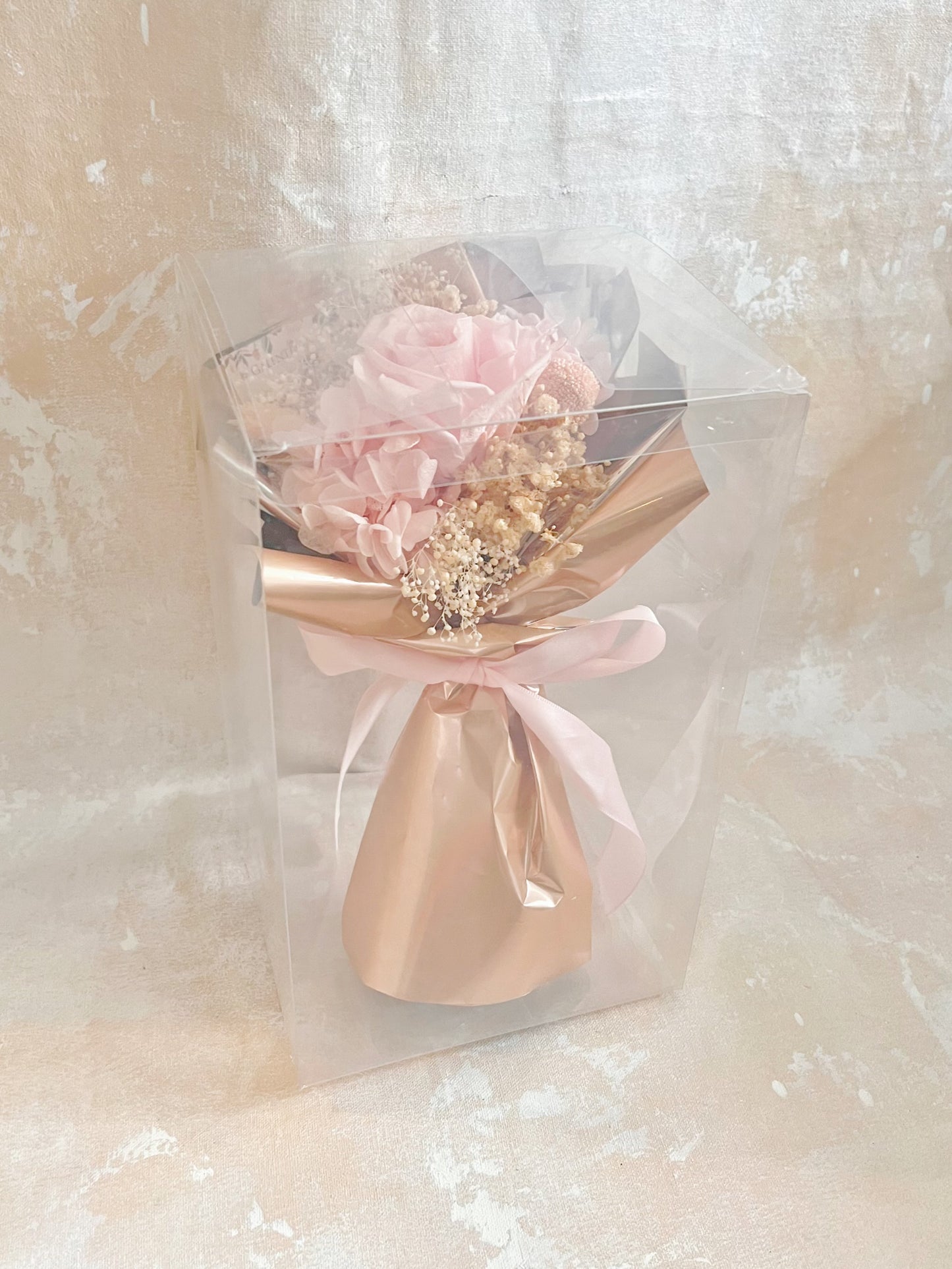 公主粉紅 單枝保鮮玫瑰小花束｜保鮮花 永生花 畢業花束 乾花