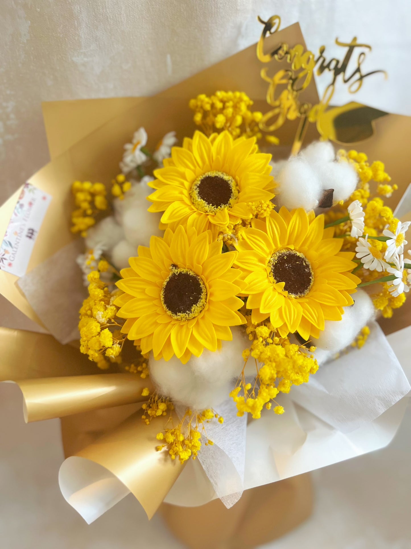 驕陽似我 - 3 枝香梘太陽花 向日葵｜香梘花｜畢業花束  小學 幼稚園