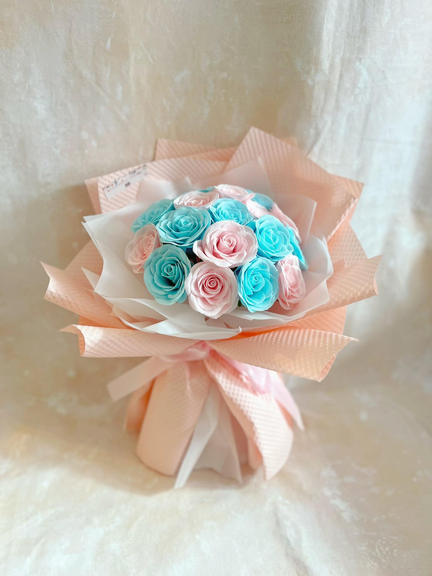 20 枝粉紅粉綠香梘玫瑰花束 ｜番梘花｜畢業花束 情人節花束 求婚 生日花束