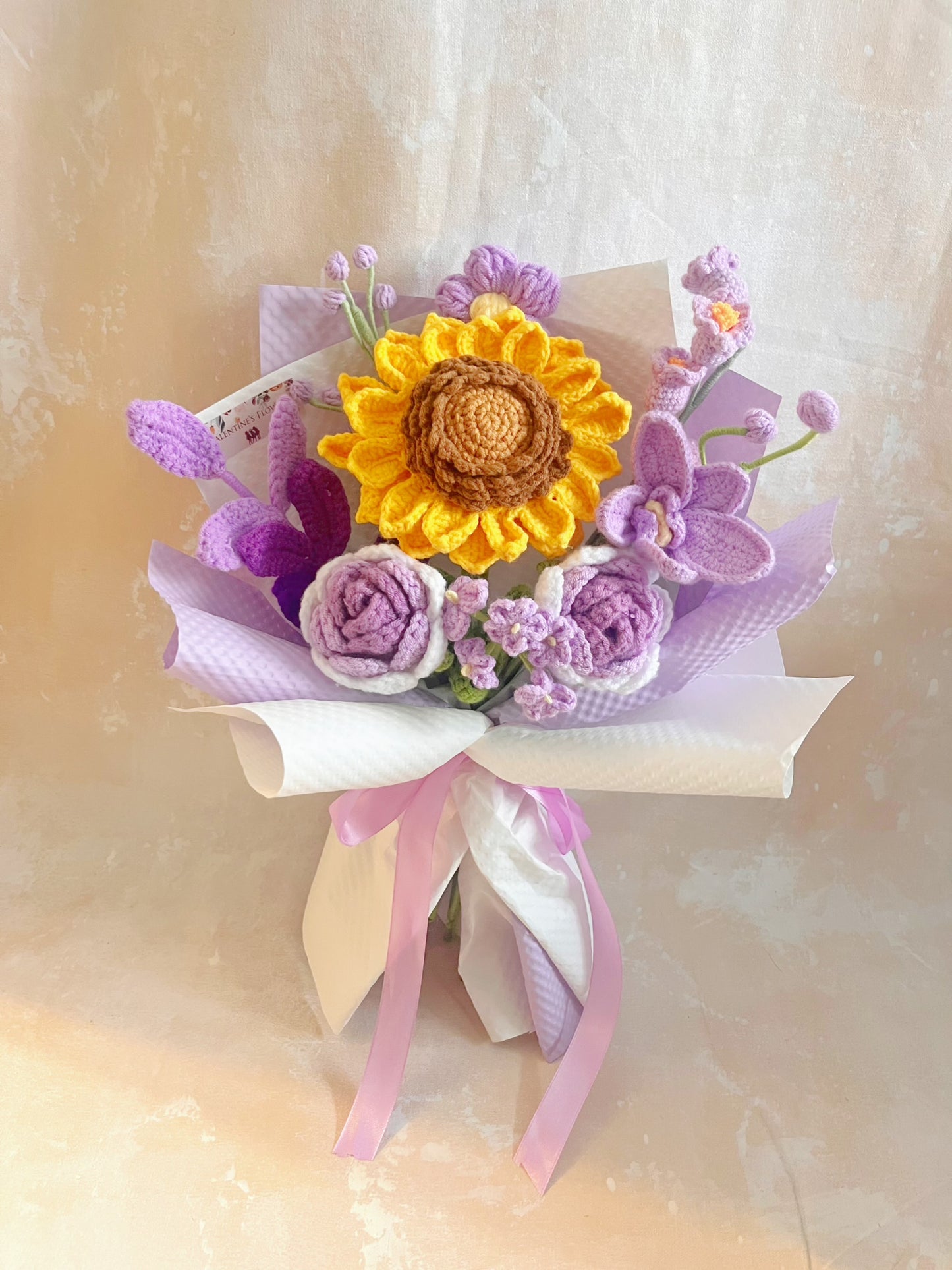 薰衣草陽光 針織花束 畢業禮禮物 畢業花束 公仔 生日花束 中學 小學 幼稚園