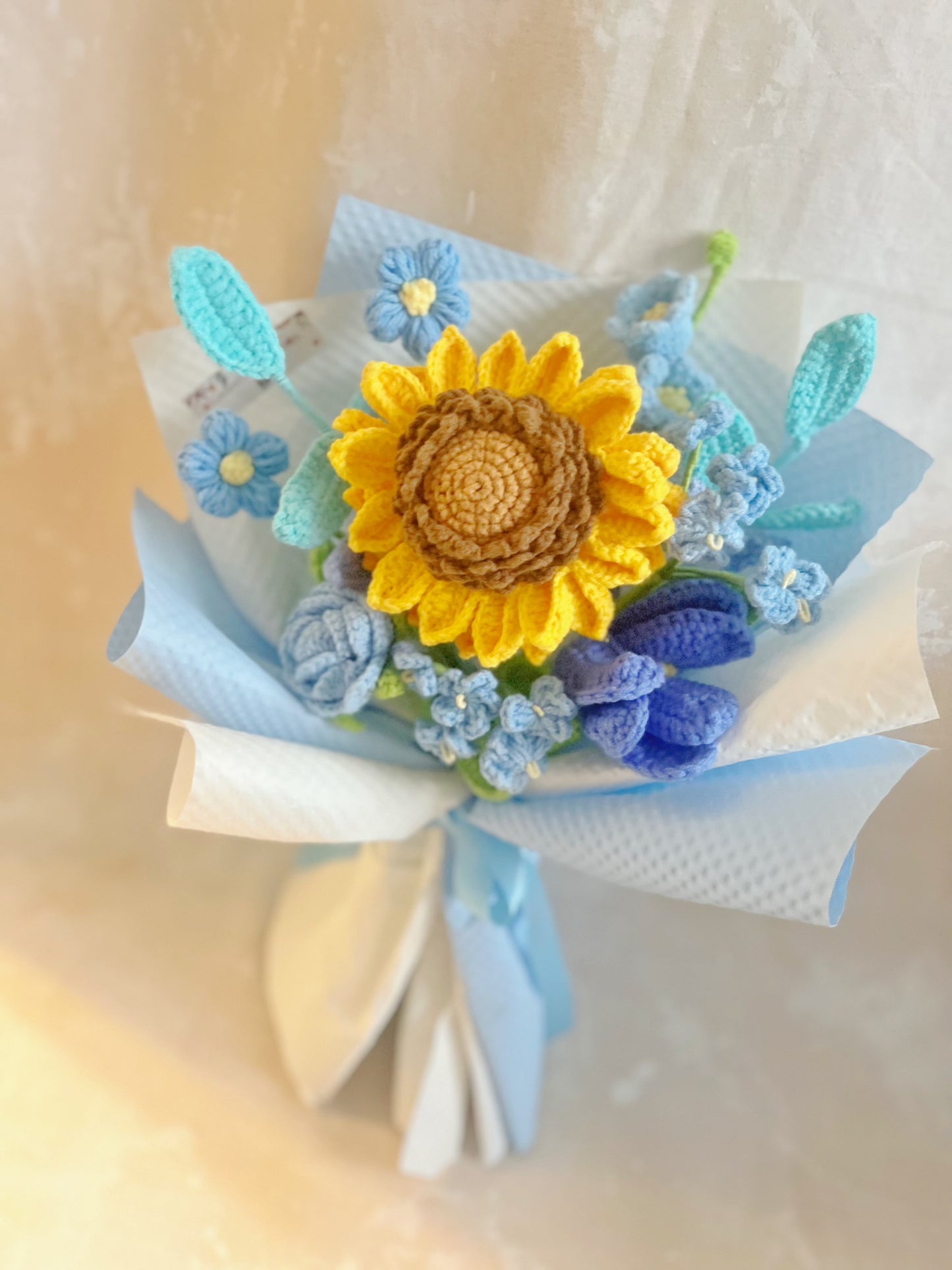 夏日之子 針織花束 太陽花 向日葵 畢業禮物 畢業花束 公仔花束 生日 中學 小學 幼稚園