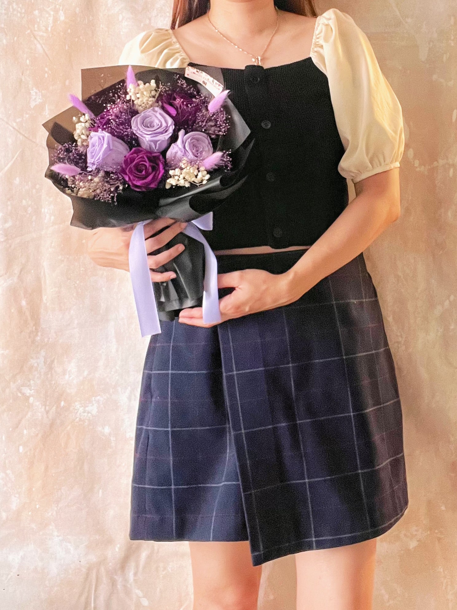 甜蜜時刻 紫色6 枝保鮮玫瑰花束｜保鮮花 永生花 生日花束