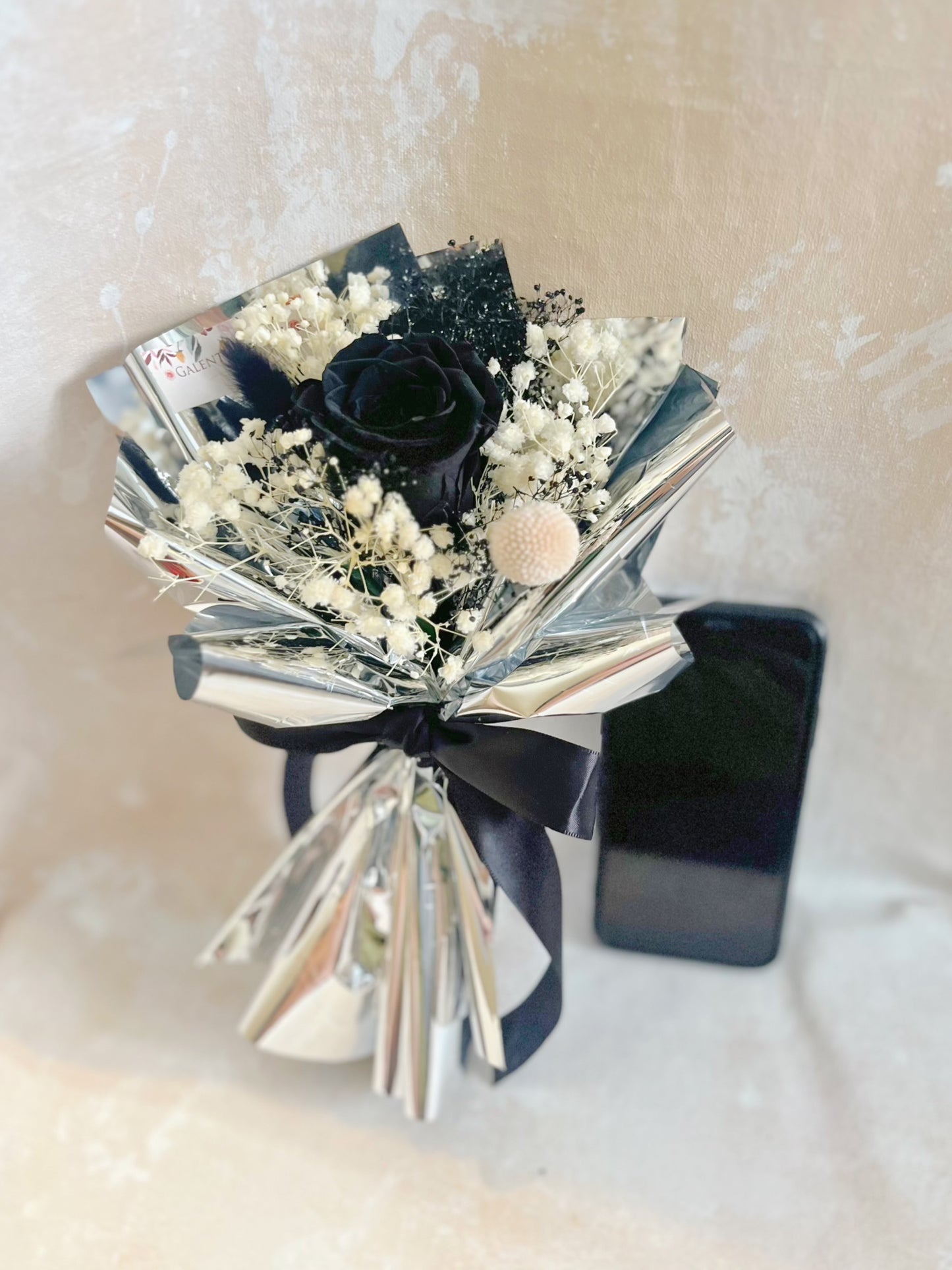 經典鋼琴黑 過單枝保鮮玫瑰小花束｜保鮮花 永生花 畢業花束 乾花
