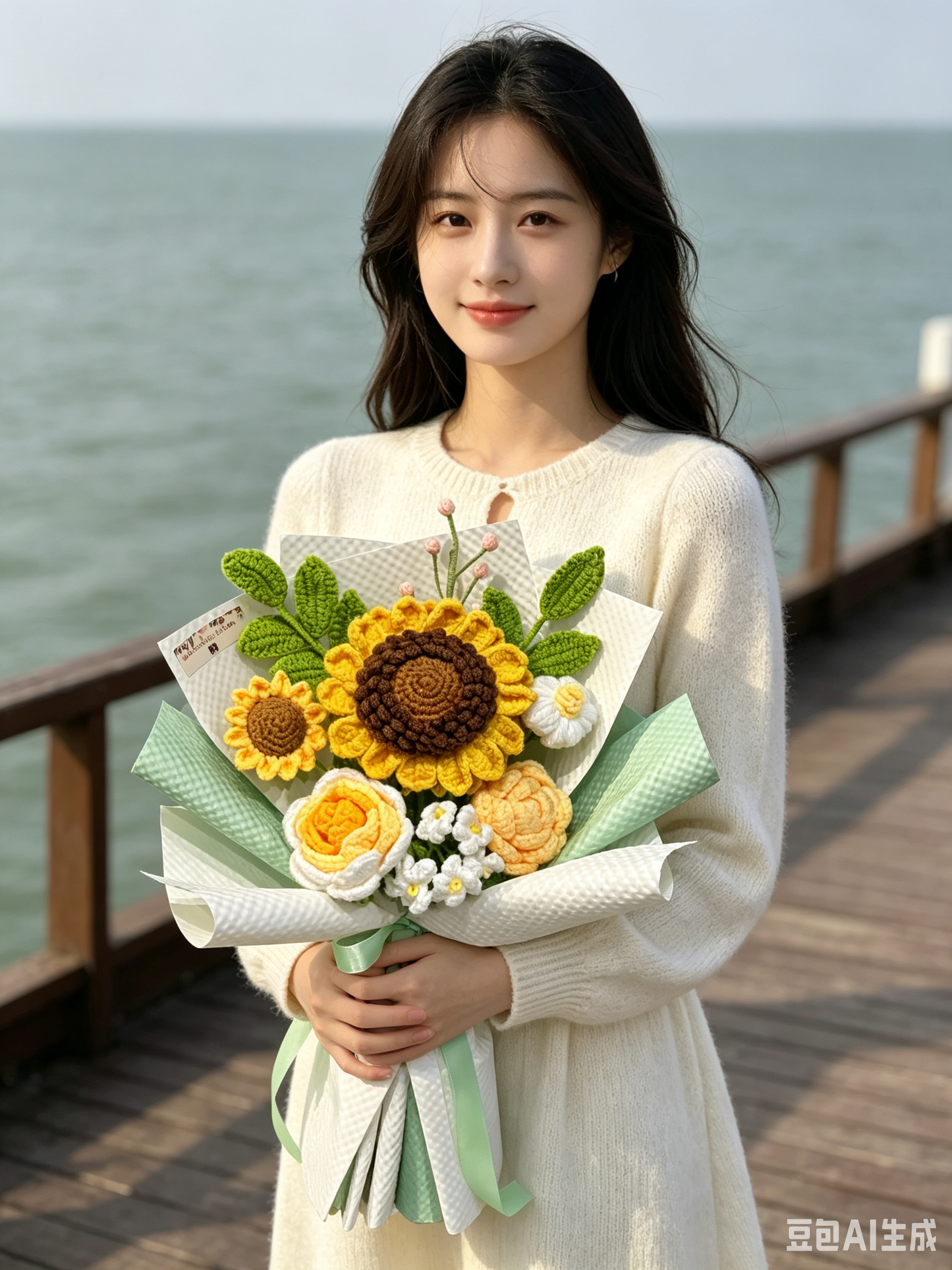 （有現貨）畢業花束 燦爛陽光 針織花束 太陽花 向日葵 畢業禮禮物 生日 公仔花束 中學 小學 幼稚園