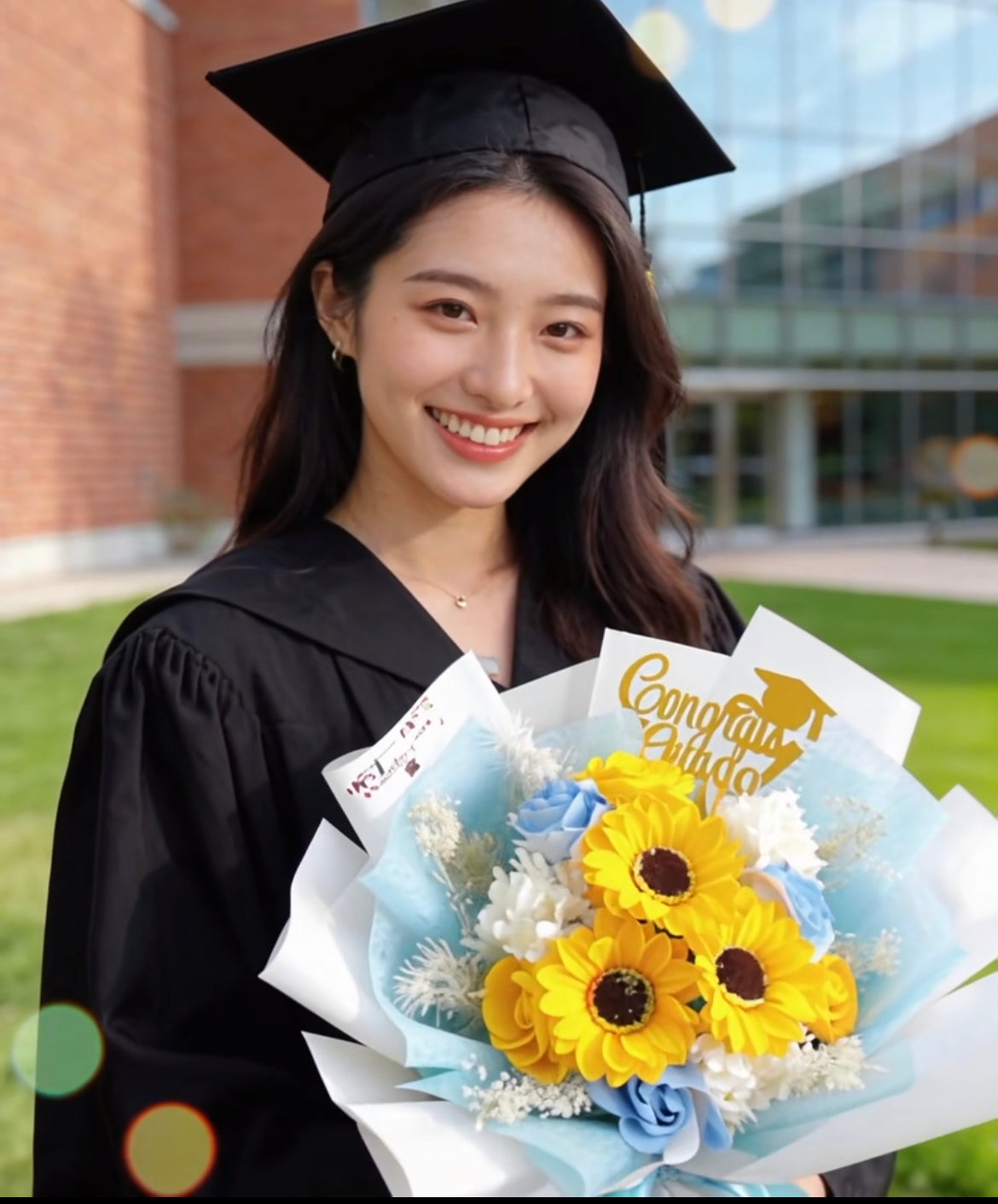 美好將來－香梘太陽花 玫瑰花束 向日葵｜香梘花｜畢業花束  小學 幼稚園