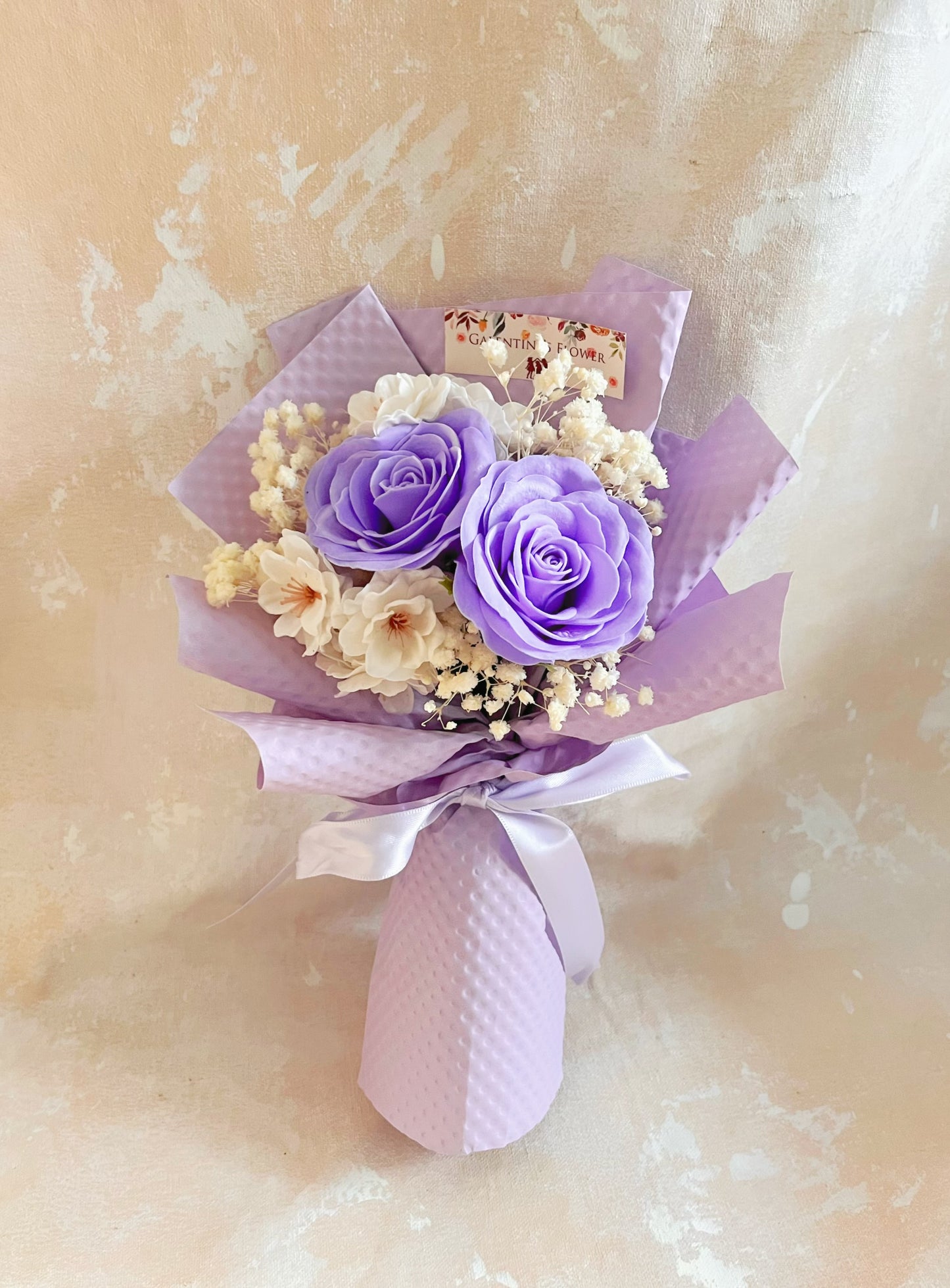 紫凝花意 畢業花花束 + 玫瑰花｜香梘花生日花束 中學 小學 幼稚園