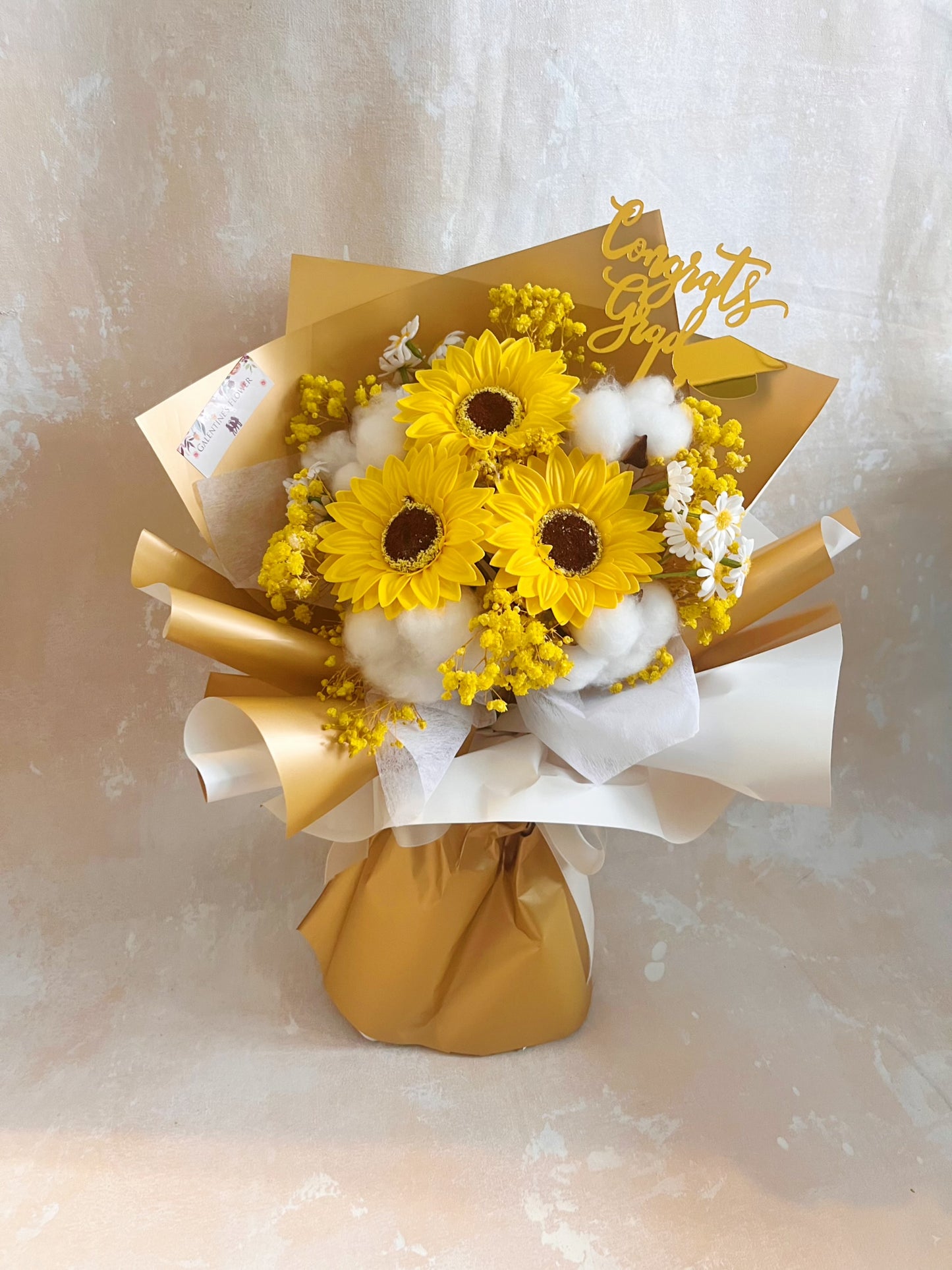 驕陽似我 - 3 枝香梘太陽花 向日葵｜香梘花｜畢業花束  小學 幼稚園