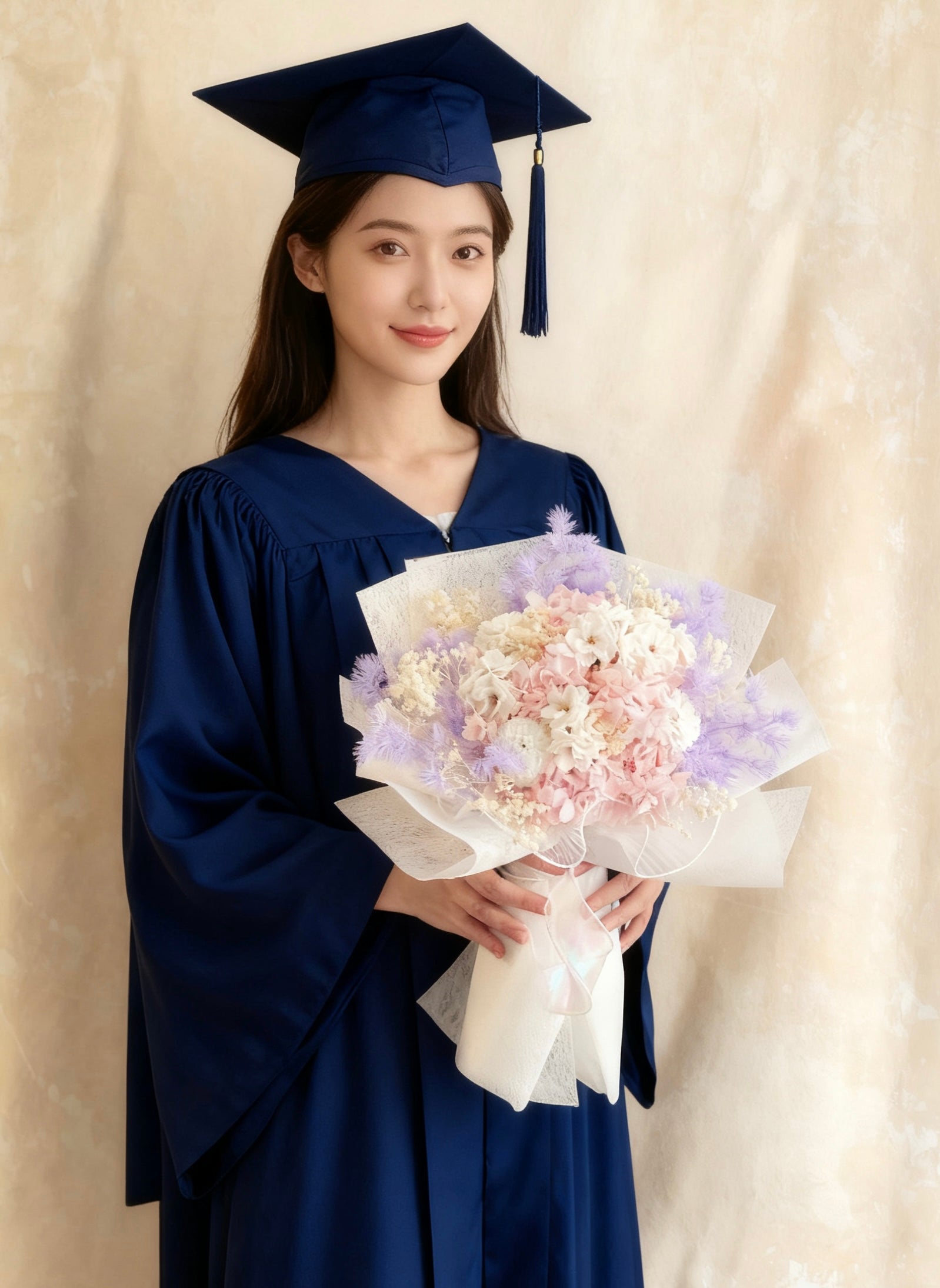 （混合花束）夢保幻國度 保鮮繡球花 +番梘花+ 乾花畢業花束  小學 幼稚園